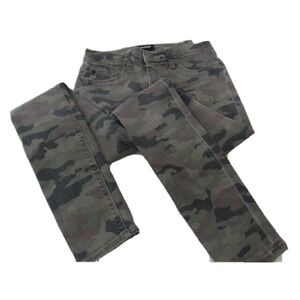 Hudson Barbara Mid Waist Green Camo Print Super Skinny Jeans Size 26